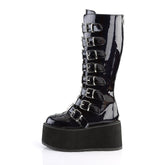 Gothic chic with space-age shimmer Damnedknee-high boots